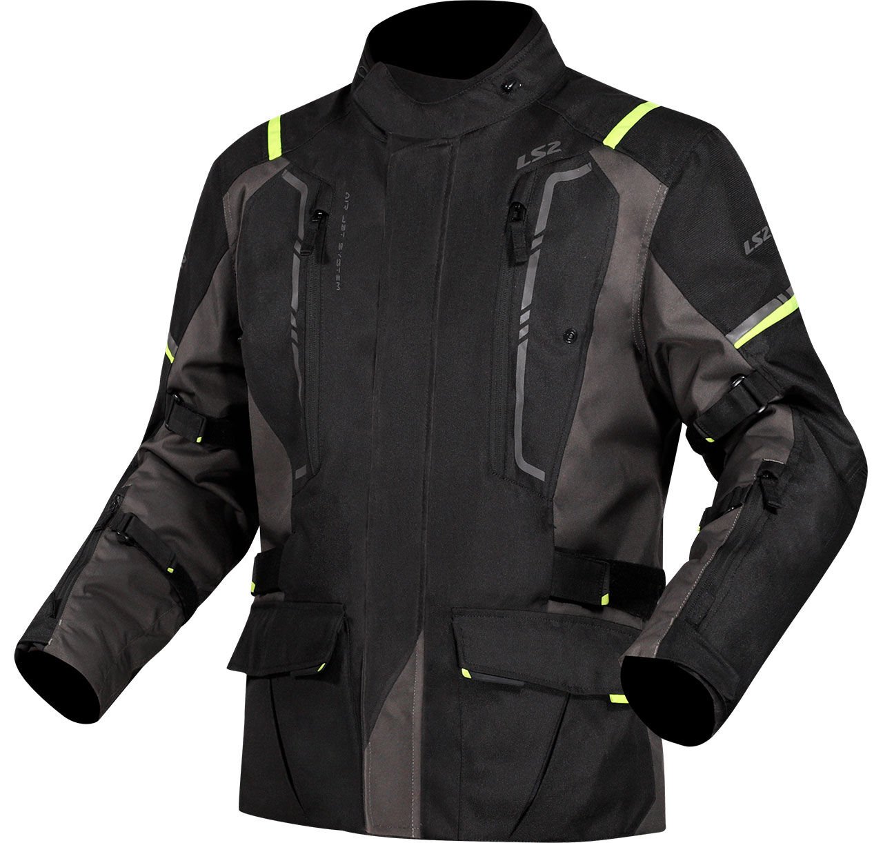 LS2 Narvik Mont Gri-Siyah-Neon Sarı Beden: M