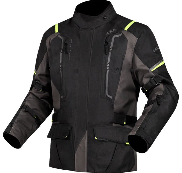 LS2 Narvik Mont Gri-Siyah-Neon Sarı Beden: L