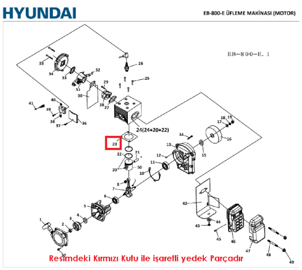 Hyundai EB-800 Silindir Contası Orjinal