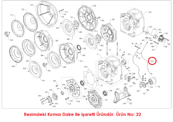 Antor 640-820 Boru Kulbüratör Yağlama Yag Flanşı Orjinal