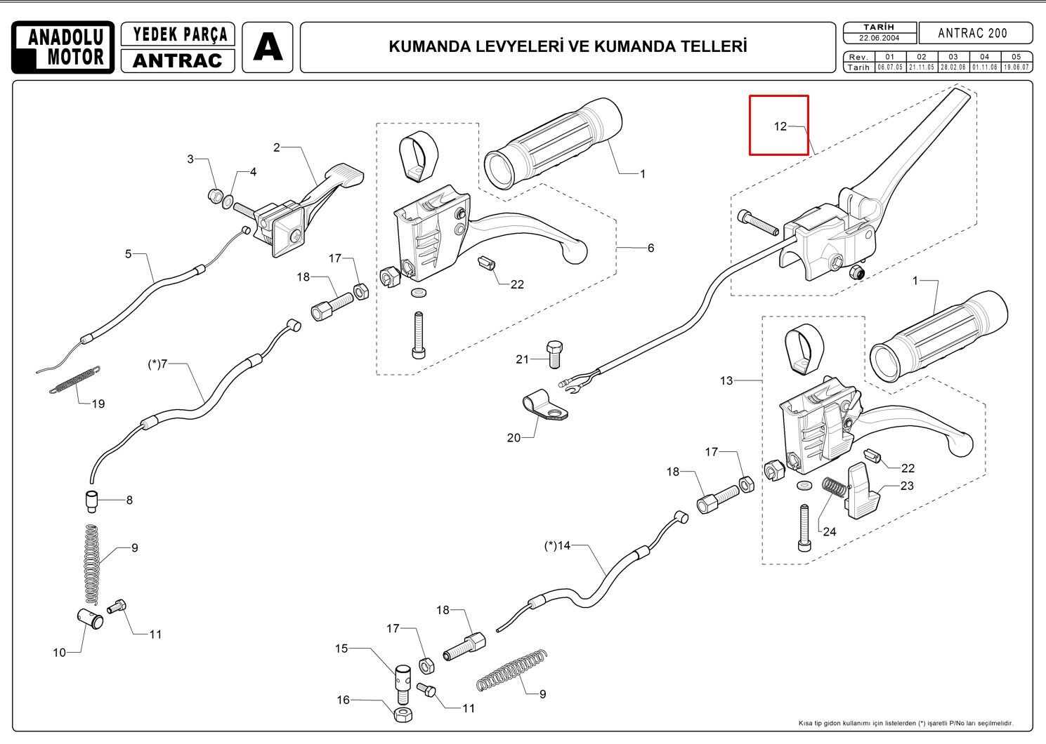 Antrac 200 Stop Emniyet Kilidi Komple Benzinli Orjinal