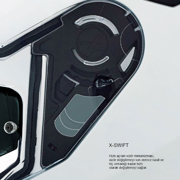 Motosiket Kask SX100 SKYWAY Gri - Kırmızı Beden:XL NEXX