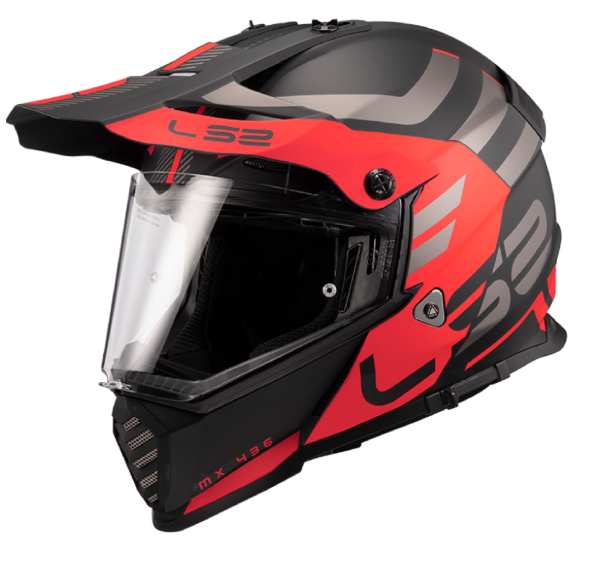 Motosiklet Kask Pioneer Evo Adventurer Mat Siyah - Kırmızı Beden: XL LS2