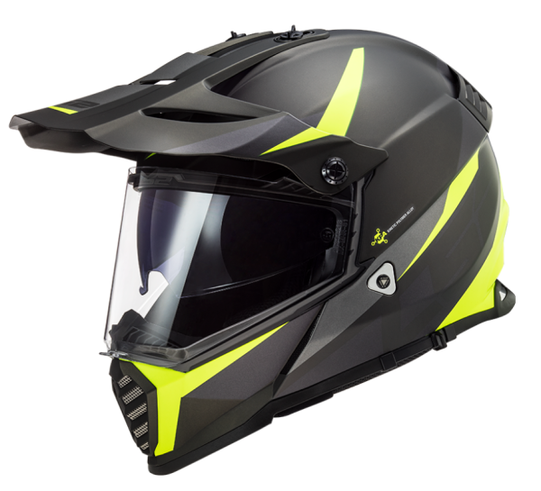 Motosiklet Kask Evo Router Mat Siyah - Neon Sarı Beden: L LS2