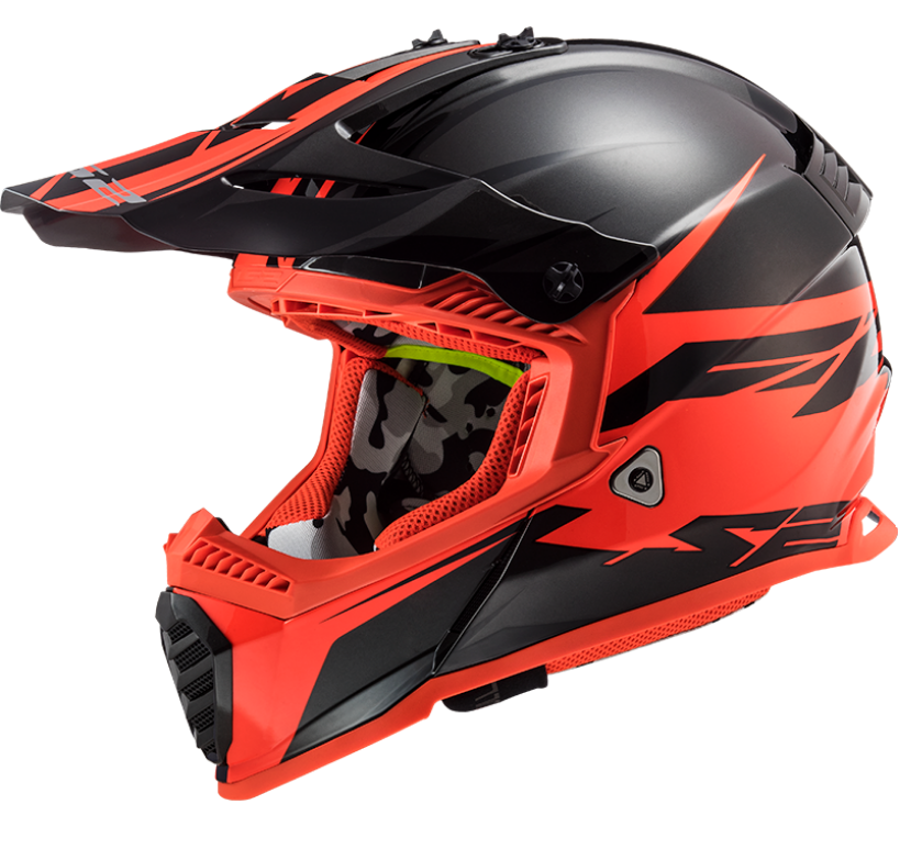 Motosiklet Kask Fast Evo Roar Mat Siyah - Kırmızı Beden: L LS2