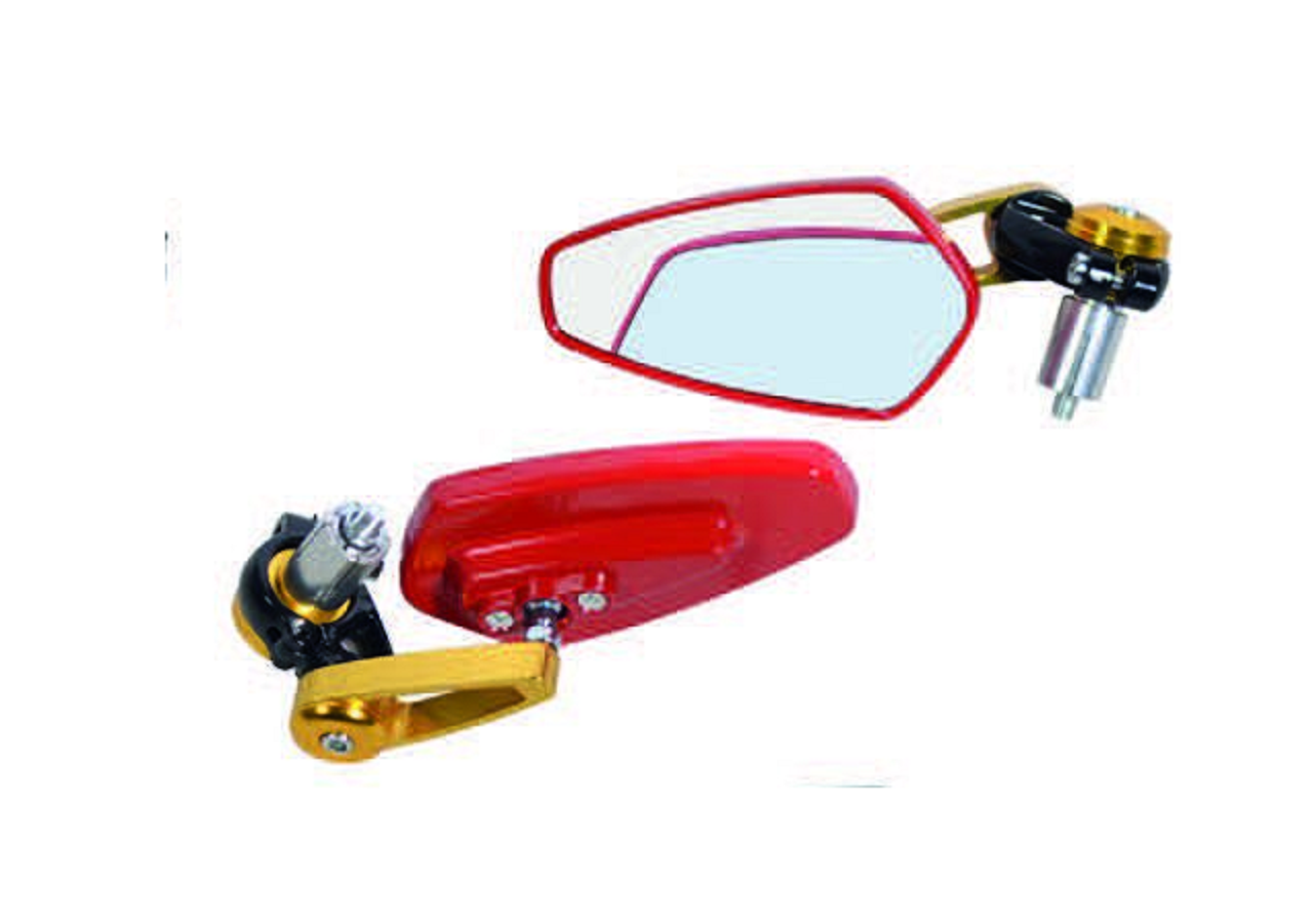 Motosiklet Gidon Ayna Takımı Sarı - Kırmıızı MTS