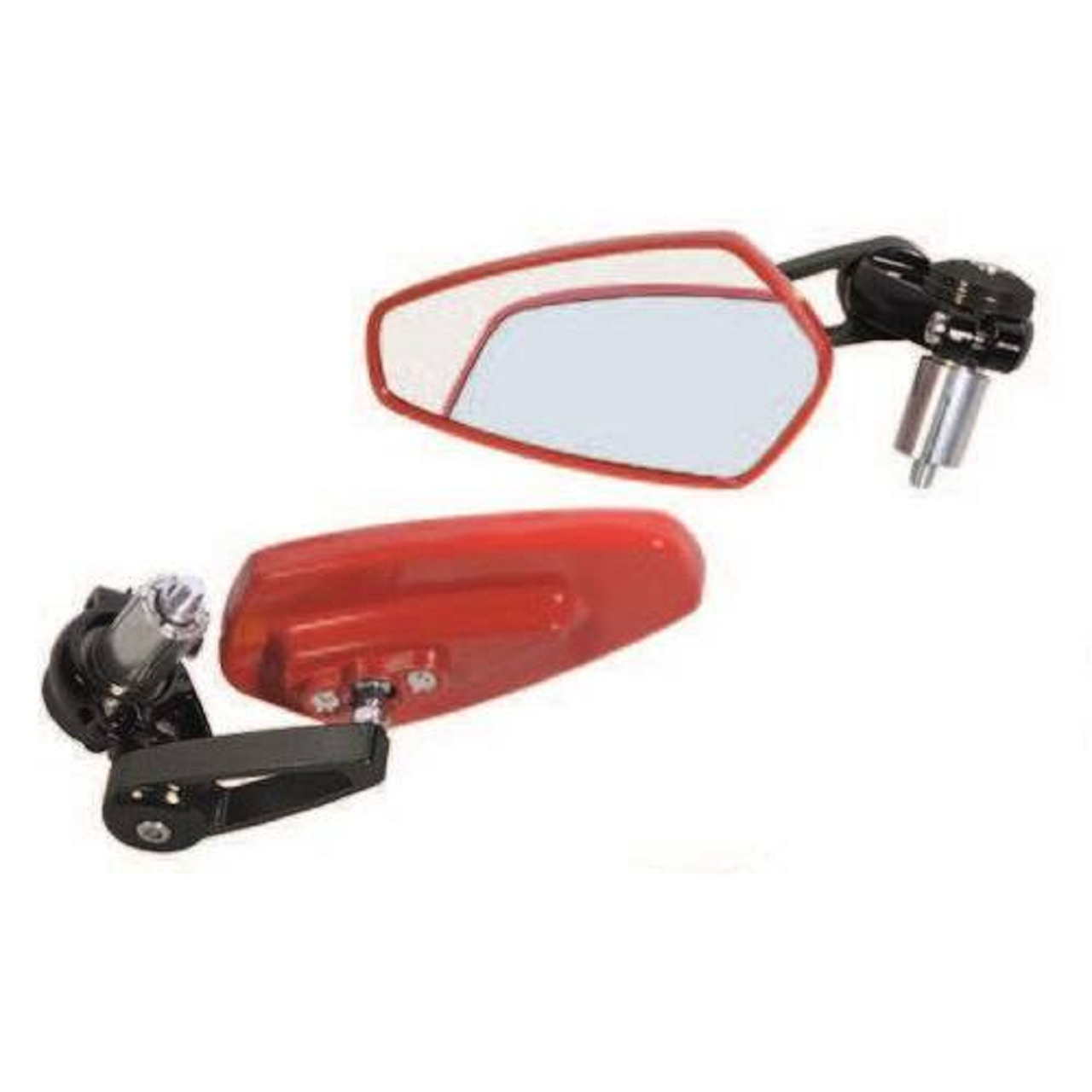 Motosiklet Gidon Ayna Takmı Kırmızı - Siyah MTS