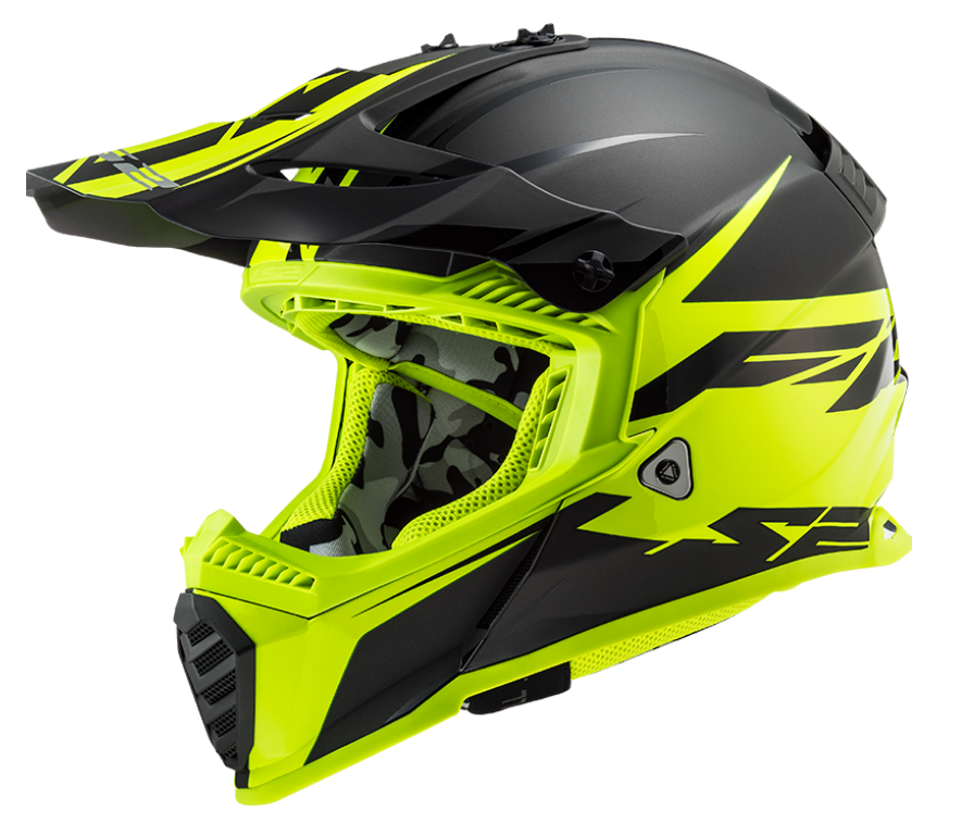 Motosiklet Kask Fast Evo Roar Mat Siyah - Neon Sarı Beden: L LS2
