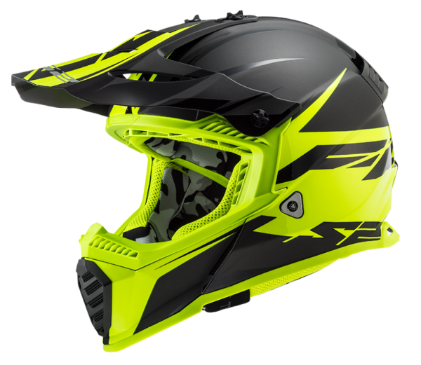 Motosiklet Kask Fast Evo Roar Mat Siyah - Neon Sarı Beden: L LS2