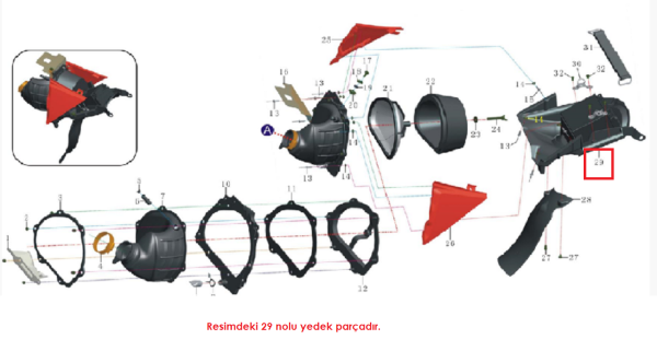 Apachi XZ250R Hava Filtresi Alt Kapak 2V-4V Orjinal