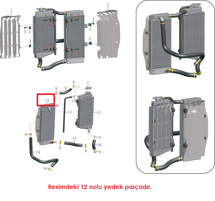 Apachi XZ250R Radyatör Sol 4V (27HP) Orjinal