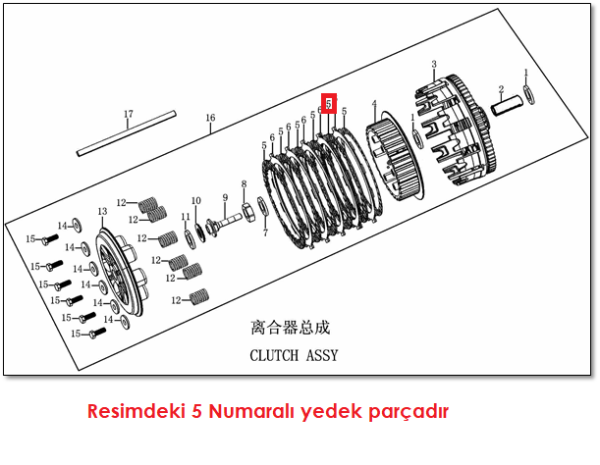 Apachi XZ250R Debriyaj Balatası Diski (27HP) Orjinal