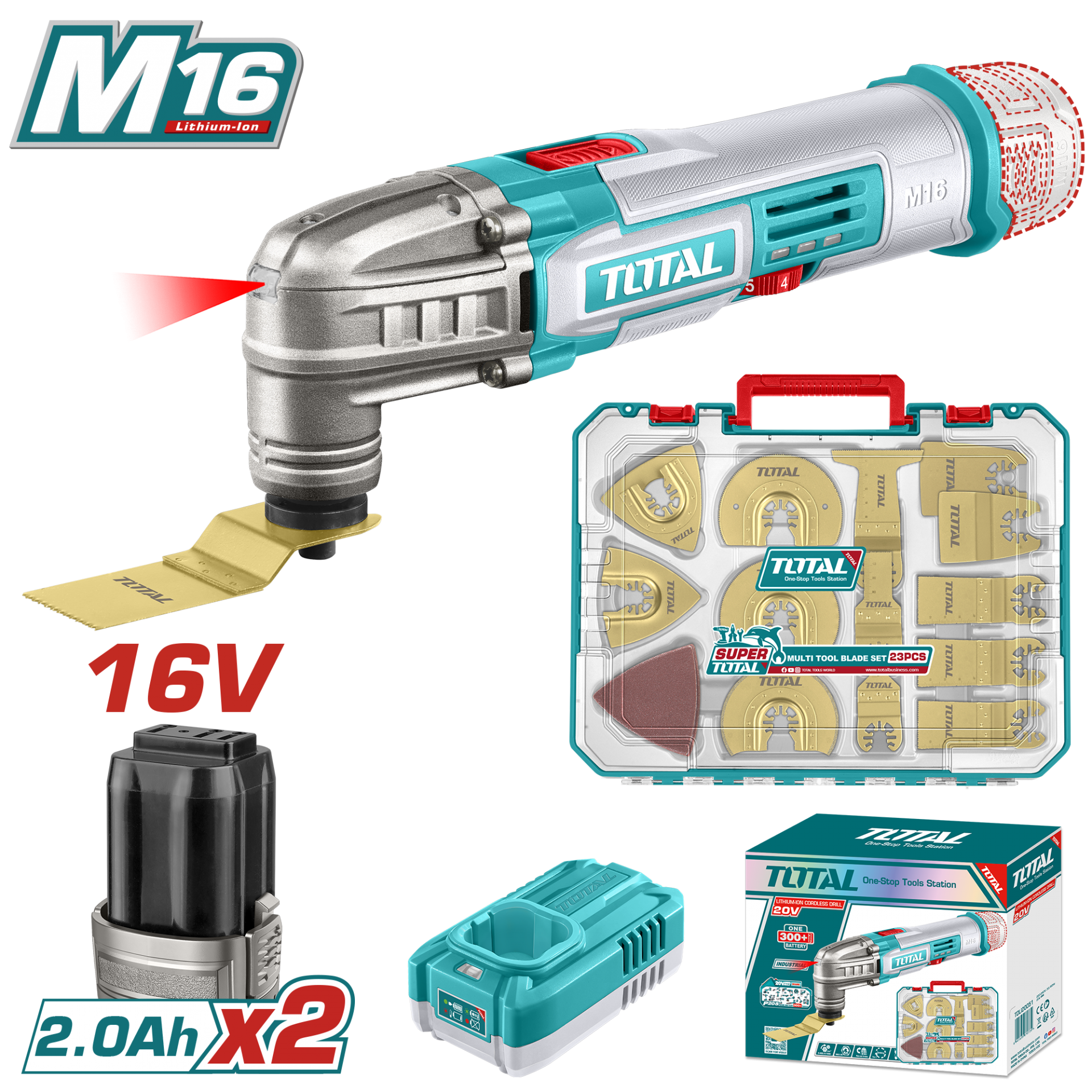Total TOSLI241299E Çok Amaçlı Kesi ve Aksesuar Seti Li-on Akülü