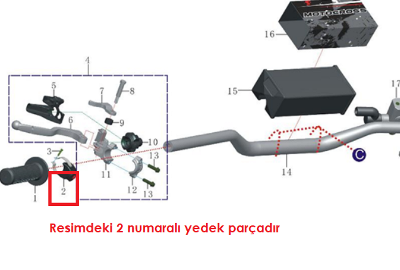 Apachi XZ250R Stop Düğmesi 2V-4V Orjinal