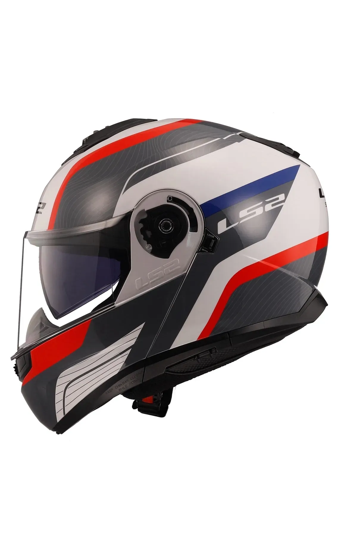 LS2 Strobe 2 Kask Monza Siyah-Beyaz-Kırmızı Beden: L