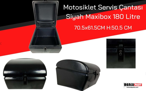 Motosiklet Servis Çantası 180 Litre Siyah MAXİBOX Renixpart