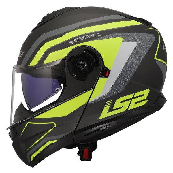 LS2 Strobe 2 Kask Phantom Mat Titanyum-Neon Sarı Beden: XL