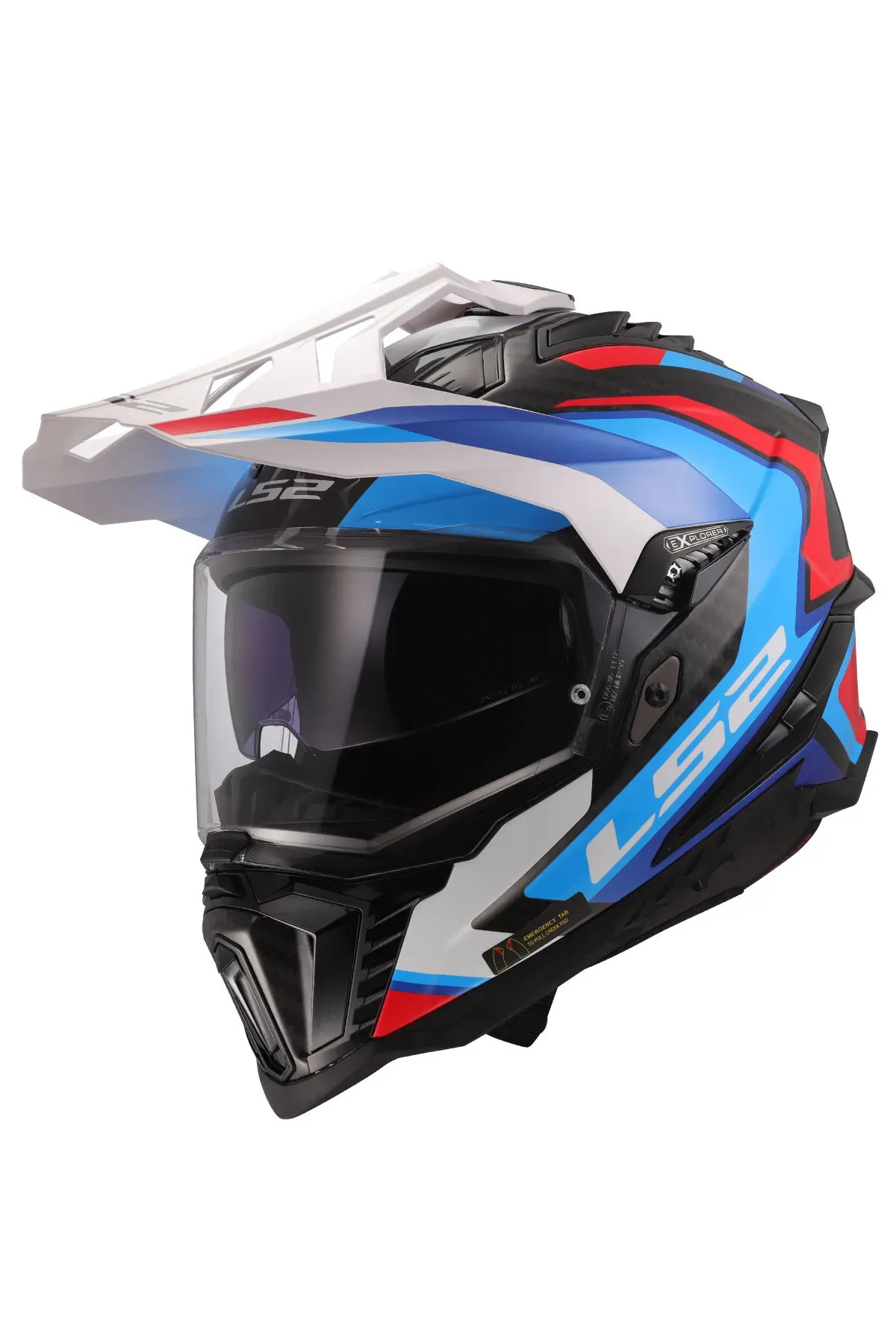 LS2 Explorer C Kask Karbon Frontier II Beyaz-Mavi Beden: L