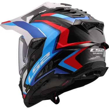 LS2 Explorer C Kask Karbon Frontier II Beyaz-Mavi Beden: L