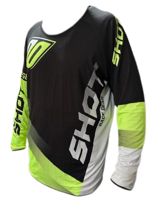 Motosiklet Jersey Üst Siyah - Neon Sarı Beden:3XL SHOOT