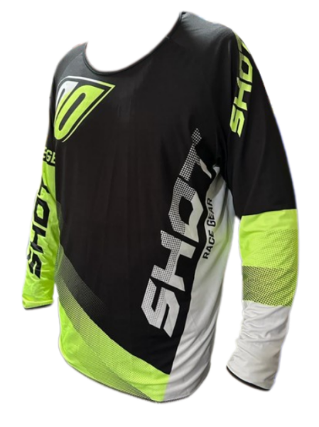 Motosiklet Jersey Üst Siyah - Neon Sarı Beden:3XL SHOOT