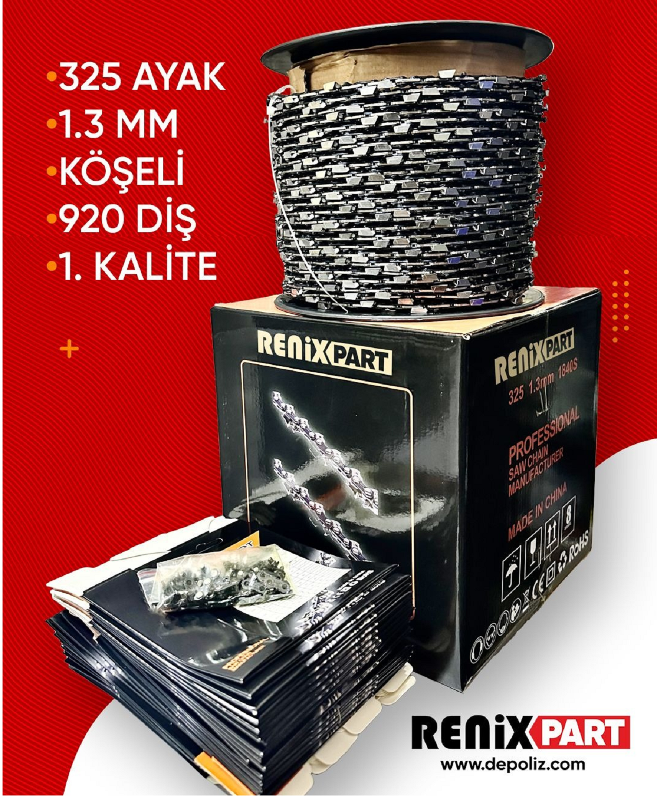 Testere Zincir Top 325D Köşeli 1.3mm 920 Diş RENİXPART