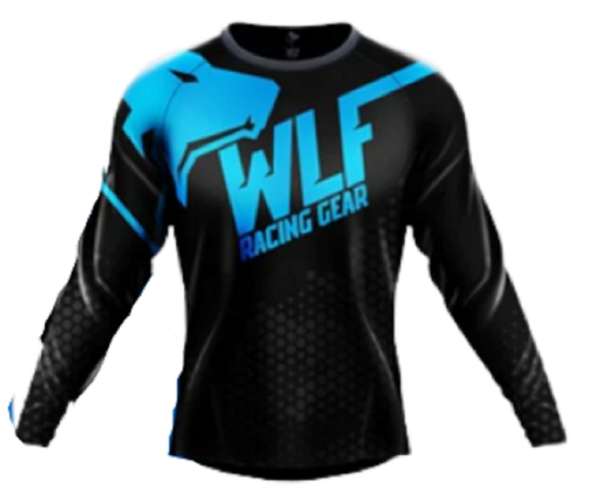 Motosiklet Jersey Mavi Siyah Beden: L WOLF RACİNG