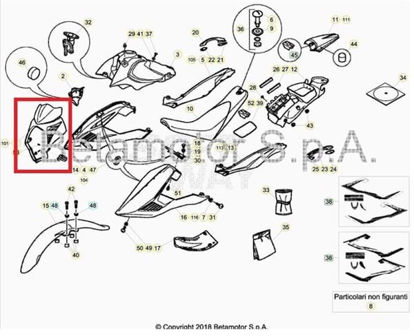 HEADLIGHT HOLDER ALP 4,0 WHİTE BETA ORJ YP