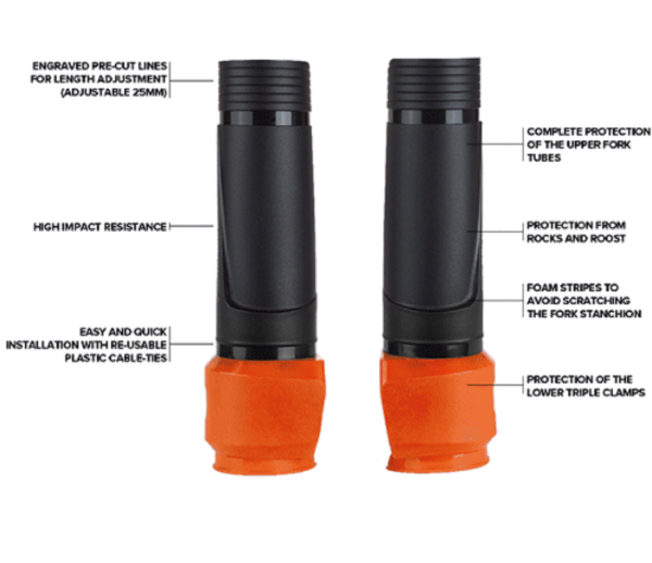 KTM-GASGAS-BETA-HUSQVARNA Ön Amortisör Üst Koruma Siyah - Turuncu Polisport