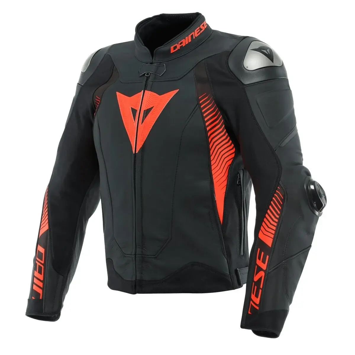 Dainese Super Speed 4 Lthr Ceket BLK Matt Fluo Red Beden: 54