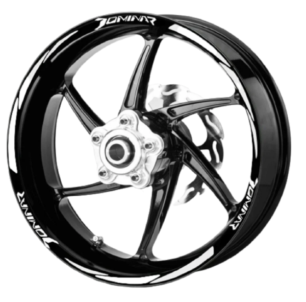 Bajaj Dominar 250-400 Jant Şeridi Beyaz Dominor Logolu GP