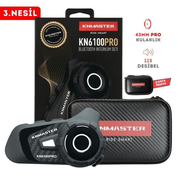 Knmaster KN6100 Pro Motosiklet Kask İnterkom Bluetooth Intercom Kulaklık Seti