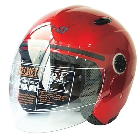 Motosiklet Kask Çenesiz 601 Model Kırmızı Beden:s Free-m
