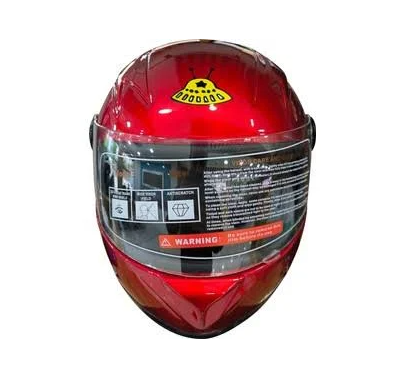 Kask Çocuk Modeli Kırmızı Çeneli