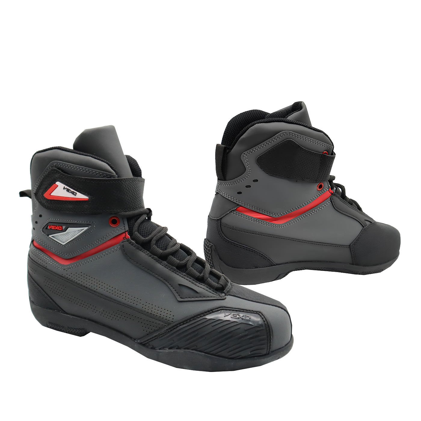 Motosiklet Bot Boxter Air Gri - Kırmızı  Beden:46 Vexo