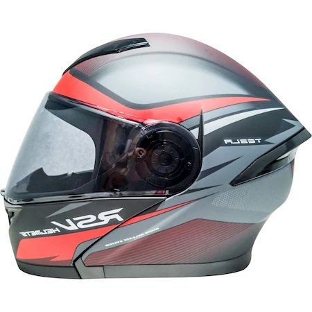 Motosiklet Kask Çeneden Açılır Vizörlü Kırmızı Beden:xl Tesla Rsv