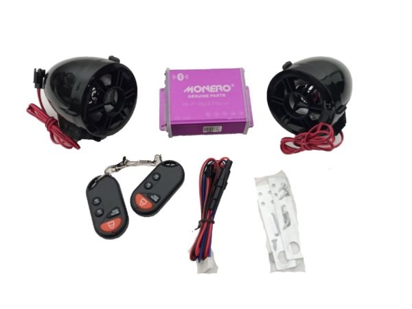 Motosiklet Alarm Seti Bluetoothlu Model M-r Siyah Monero